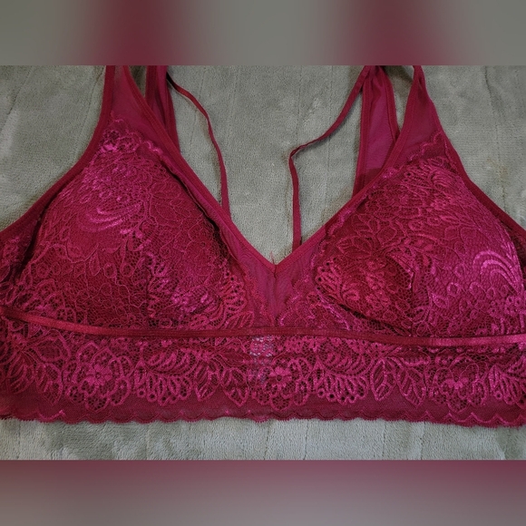 Daisy Fuentes Burgundy Lace Bralette 1X - Picture 2 of 7